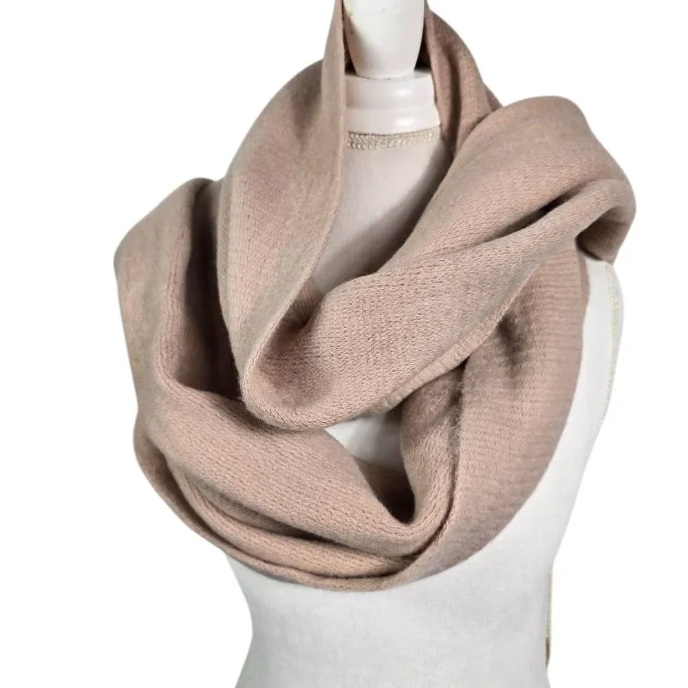 Steve Madden Light Pink Knit Scarf  Soft Acrylic Winter Wrap